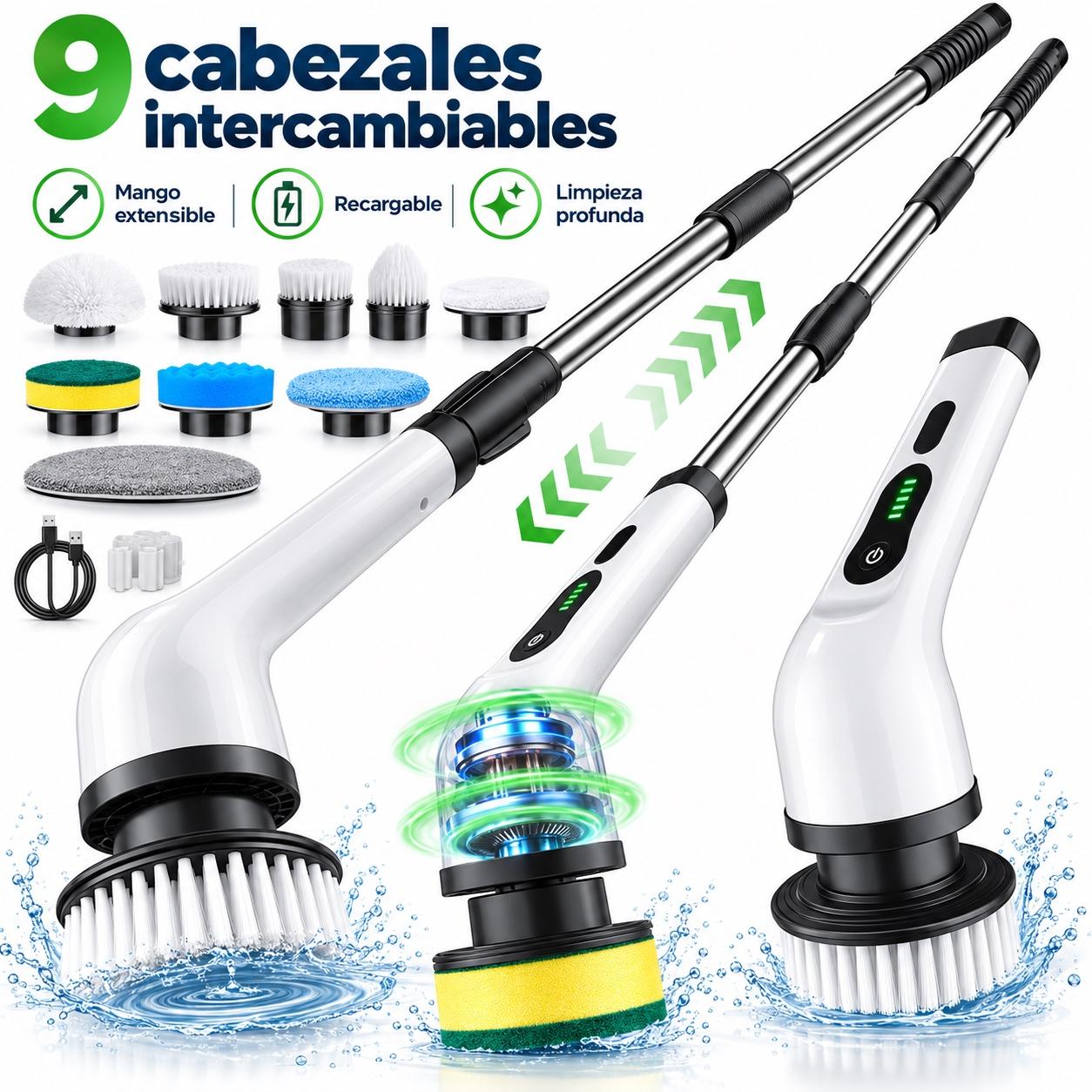 TurboClean 9 — 9 cabezales y accesorios intercambiables