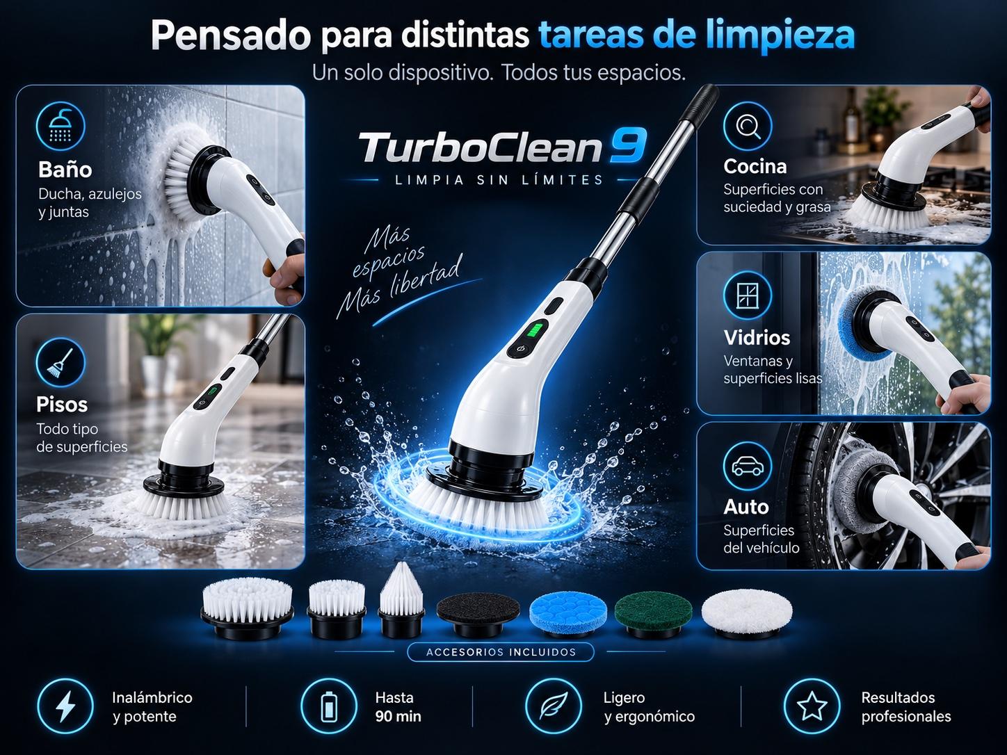 TurboClean 9 usado en distintas superficies del hogar